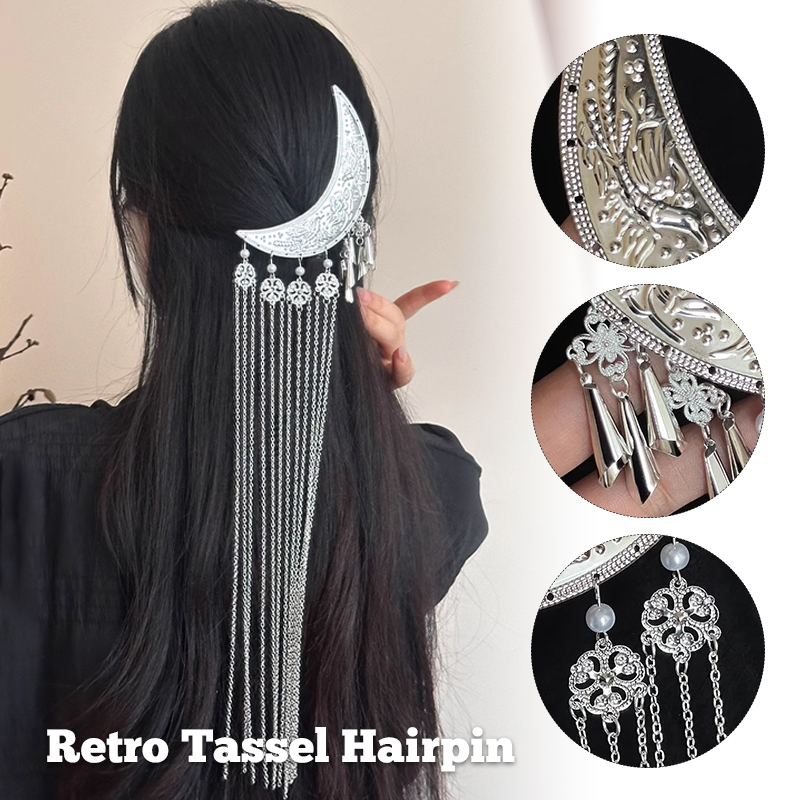 Hanbok Hair Pin - 1pc 韓服アクセサリーロングタッセルバックヘアピン古代スタイルのヘアピン戦国ローブ魏と晋スタイルの頭飾り