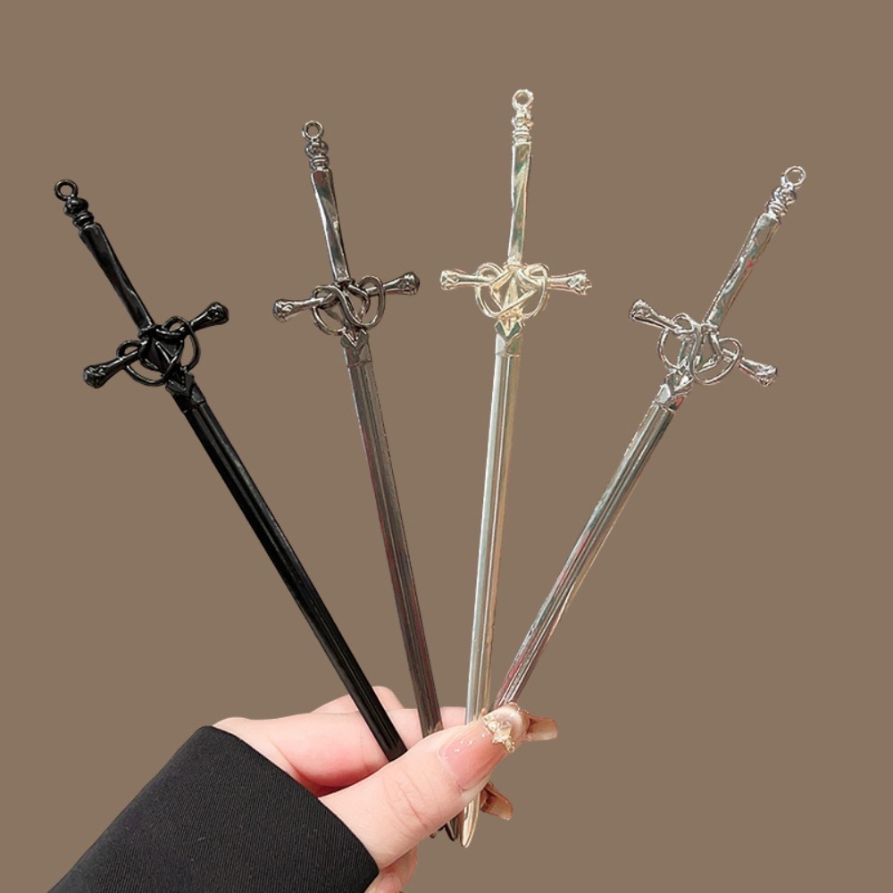 Hanbok Hair Pin - 1/4個入り 新品 中国古代風 合金製剣型ヘアピン 気質のある漢服ヘアアクセサリー プレートヘアピン