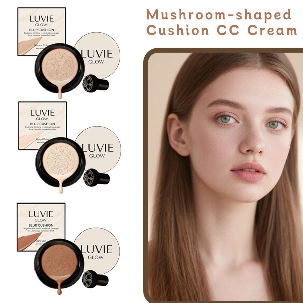 Bb Cushion Korean - LUVIE GLOW 韓国産マッシュルームパフ エアクッションBBクリーム 防水 軽量