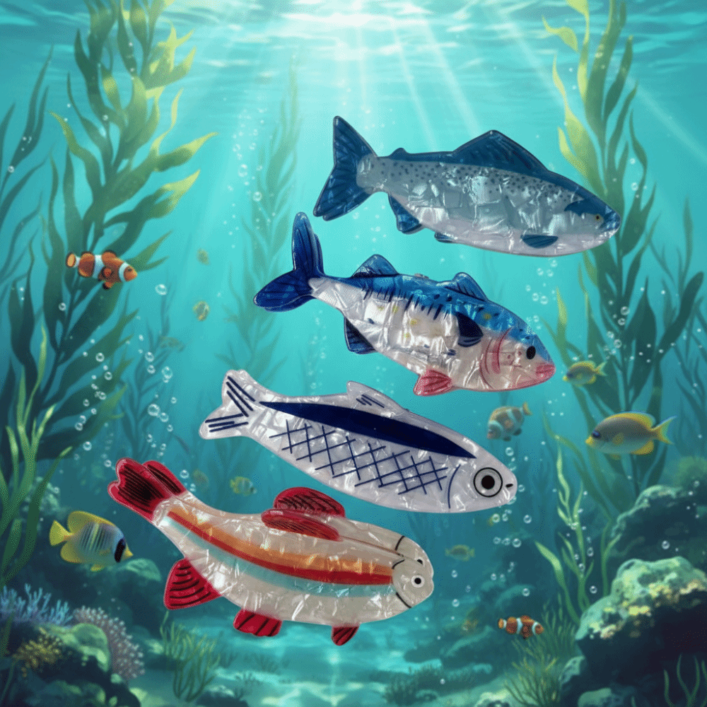 ヘアピン海洋動物ヘアクロウマグロ魚PVC海洋生物魚ヘアクリッ - Korean Girls Lifestyle のレビューと価格
