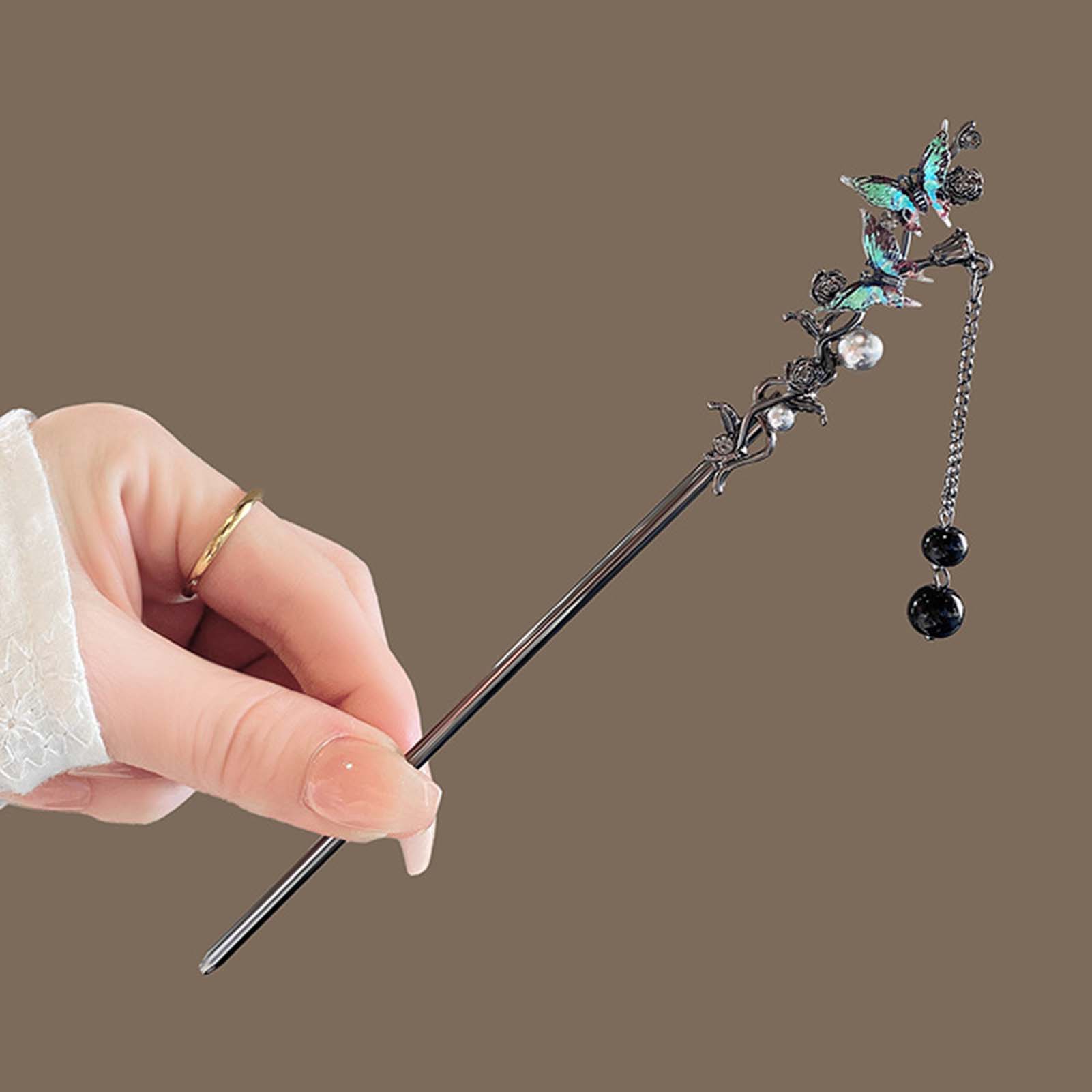 蝶タッセルヘアピンヘアスティックヘアピンフォーク女性女の子用 - Hanbok Hair Pin のレビューと価格