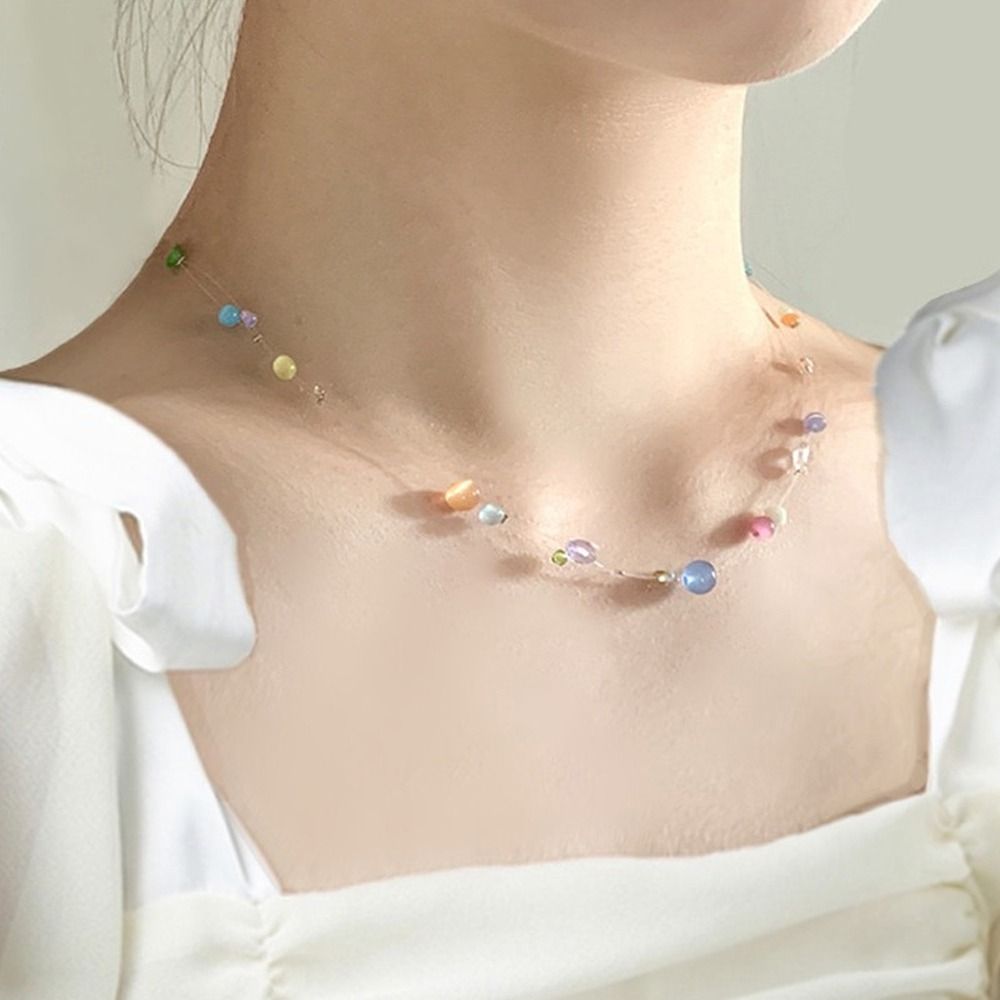 トレンディな合金韓国風ネックレス樹脂美学Y2kネックレスカラ - Korean Girls Lifestyle のレビューと価格