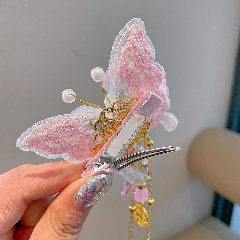 1 ペア美しい漢服手作りフラワーヘアアクセサリーヘアクリップ - Hanbok Hair Pin のレビューと価格