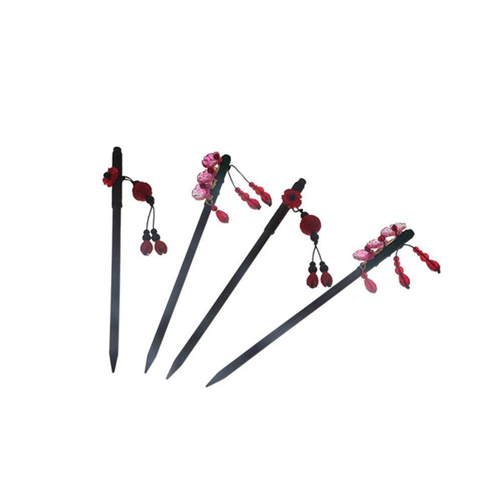 古典的な花木製ヘアスティック赤新年漢服ヘアピン漢服帽子中国風 - Hanbok Hair Pin のレビューと価格