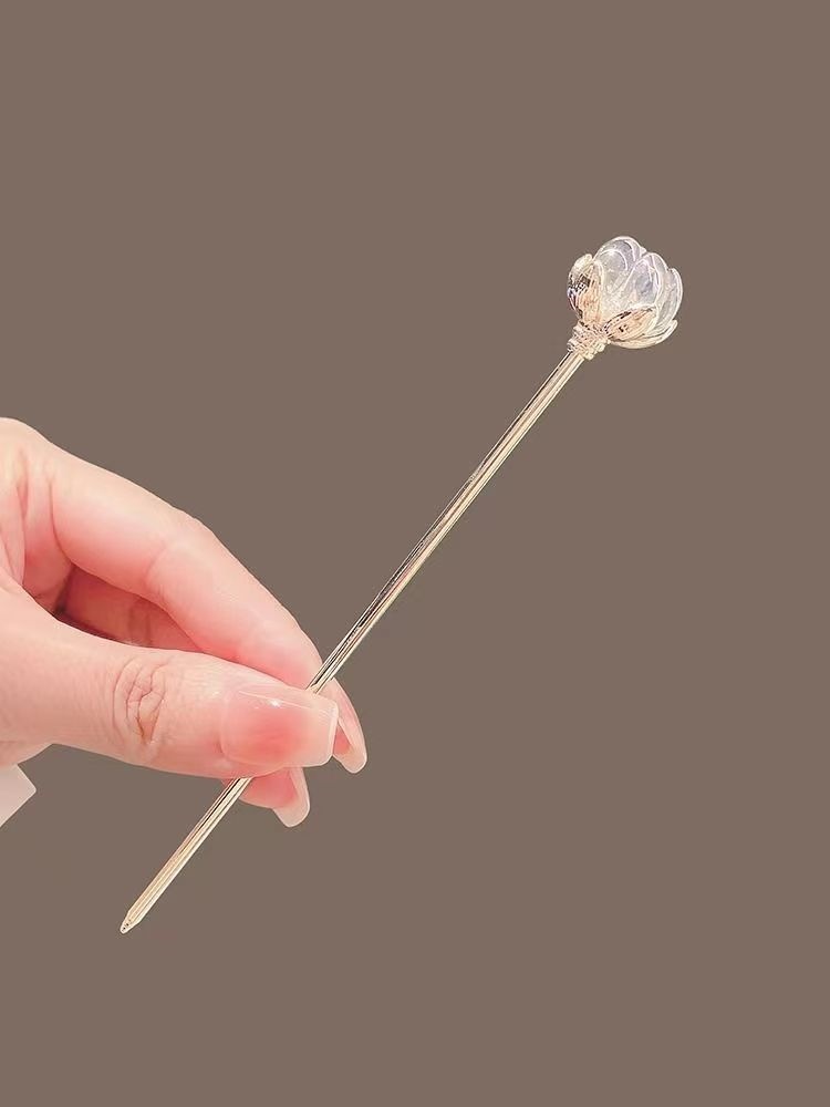 女性用クリスタルロータスヘアピン、古代風、新中国風、シンプル - Hanbok Hair Pin のレビューと価格