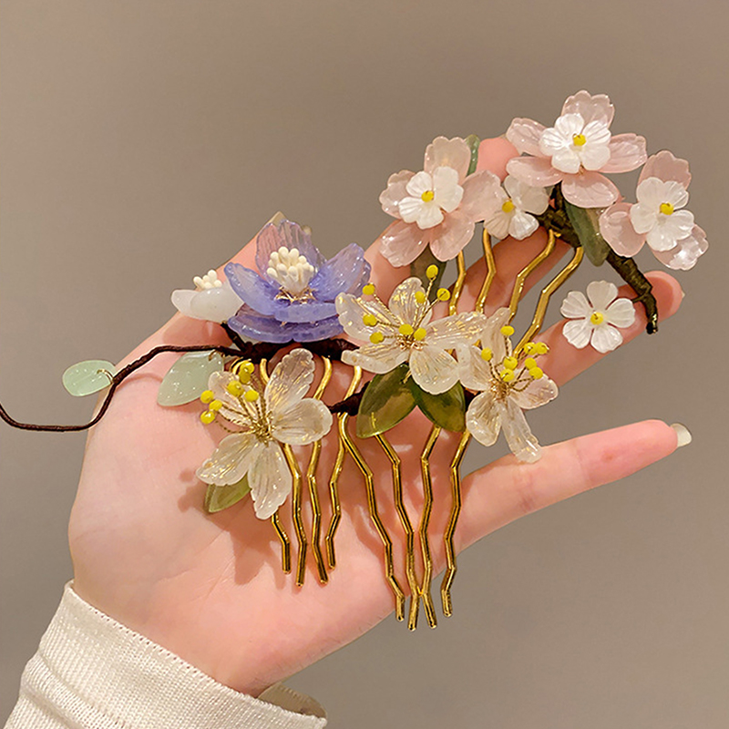 1Pc 古典的なヘアコーム中国風ヘアスティック U 字型花チ - Hanbok Hair Pin のレビューと価格
