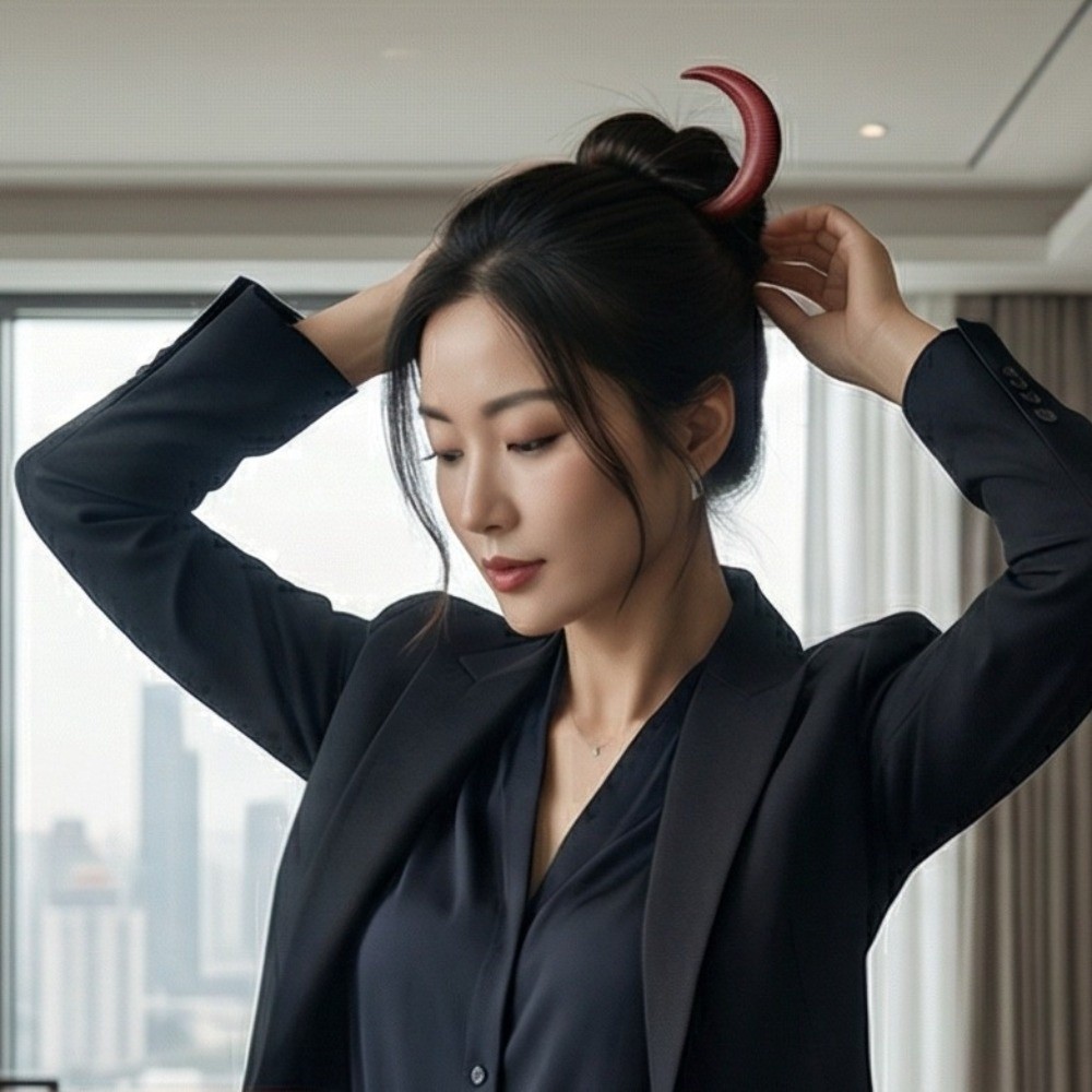 エレガントな三日月ヘアフォーク手彫り漢服木製半月ヘアピンソリ - Hanbok Hair Pin のレビューと価格