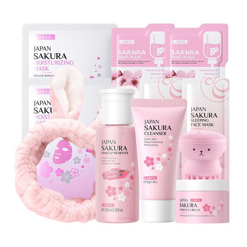 韓国桜スキンケアセット 保湿 潤い 毛穴洗浄 日焼け止め 保 - Korean Skincare Routine のレビューと価格