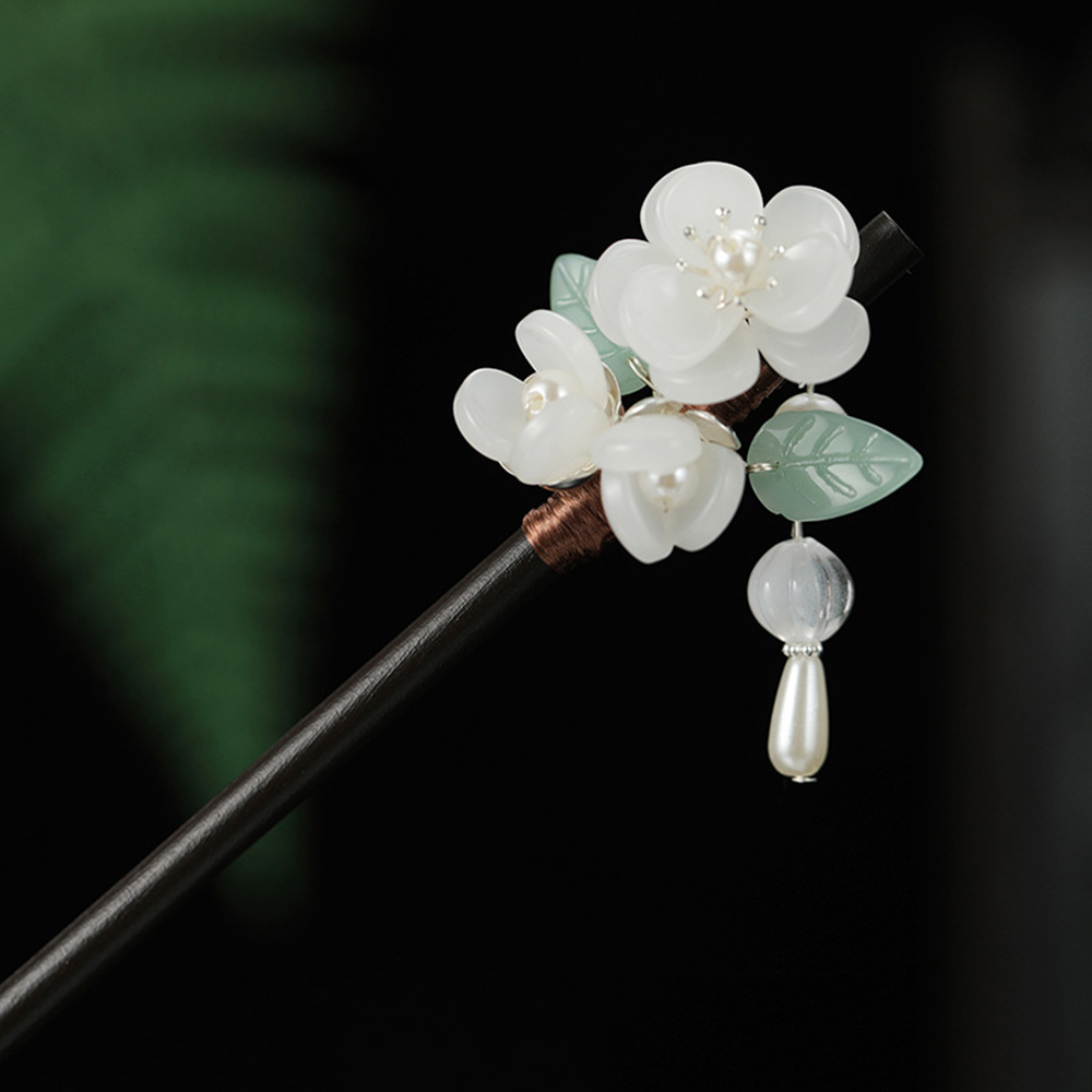 レトロな花のヘアピンパール白檀 Tassek ヘアスティック - Hanbok Hair Pin のレビューと価格